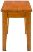 BOWERY HILL 44" Solid Rubberwood Dining Bench, Oak Finish, 18" Seat Height, Farmhouse Shaker Style, Durable Eco-Friendly Design, Entryway, Mudroom or Dining Room Seating
