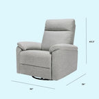 Suzy Glider Recliner Nursery Chair - Glider Rocking Chair for Nursery and Living Room - GREENGUARD Gold, FSC & Certi-PUR US Certified - 360° Swivel Rocker Recliner Chair (Frost Grey)