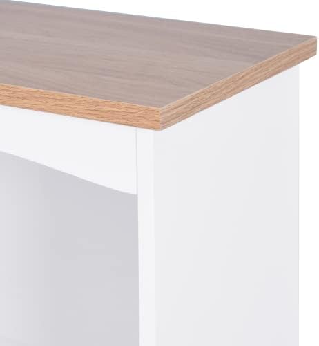 Kitchen Pantry Cabinet, Wooden Buffet Sideboard for Coffee Maker & Toaster, Storage Cabinet for Snacks, Spices & Wine, Fits Kitchen, Dining Room & Coffee Bar,Brown White