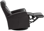 IMG Divani RG 225 Medium Glider Relaxer Rocking Recliner Swivel Chair - Trend Sand Leather Manual Recline - Adjustable Headres