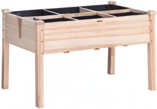 VEVOR Raised Garden Bed 48x24x30in with Sturdy Legs, High End Natural Fir Wood Planter Box Elevated Planting Stand for Backyard/Garden/Patio/Balcony w/Non -Woven Liner & 1 Set of Tool, 220lb Capacity