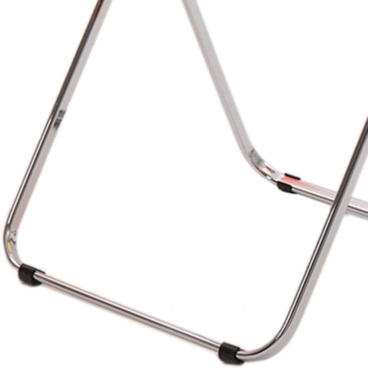 Clear Acrylic Folding Chair with Electroplated Silver Legs Lightweight and Stylish Foldable Chair for Dining