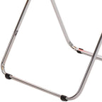 Modern Transparent Teal Acrylic Folding Chair with Electroplated Silver Legs for Clothing Store(Black)