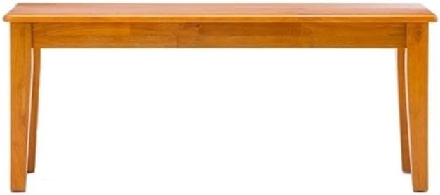 BOWERY HILL 44" Solid Rubberwood Dining Bench, Oak Finish, 18" Seat Height, Farmhouse Shaker Style, Durable Eco-Friendly Design, Entryway, Mudroom or Dining Room Seating