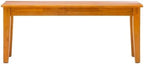 BOWERY HILL 44" Solid Rubberwood Dining Bench, Oak Finish, 18" Seat Height, Farmhouse Shaker Style, Durable Eco-Friendly Design, Entryway, Mudroom or Dining Room Seating