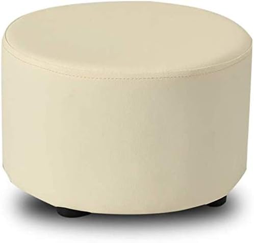 Upholstered Footstool & Footrest - Solid Wood Leather Shoe Bench for Kids Makeup Room & Living Room Storage Sturdy 12" x 8" Furniture Practical & Stylish