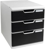Exacompta Modulo A4 Office, 3 Closed Drawers - Light Grey/Black