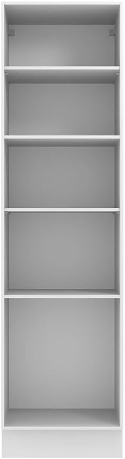 Madesa Hazel 3 Door Pantry Kitchen Storage Cabinet with 5 Compartments 89 Inch Tall Wooden Organization Unit - White
