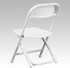 TentandTable Kids Folding Plastic Chair with Metal Frame, Lightweight Stackable Toddler Chairs for Classroom Table Desk Parties Events Weddings and Home Use, White Pack of 4 Chairs