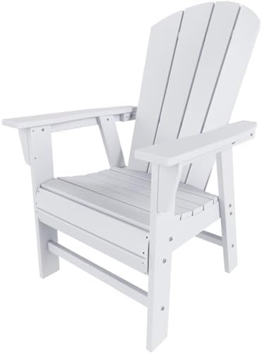 Costaelm Fire Pit Chairs, Outdoor Chair HDPE Adirondack Chair, Modern Patio Porch Chair, Front Porch Backyard Deck Outside Chairs, White