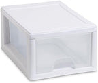 Sterilite 20518006 6 Quart/5.7 Liter Stacking Drawer, White Frame with Clear Drawer,(pack of 6)