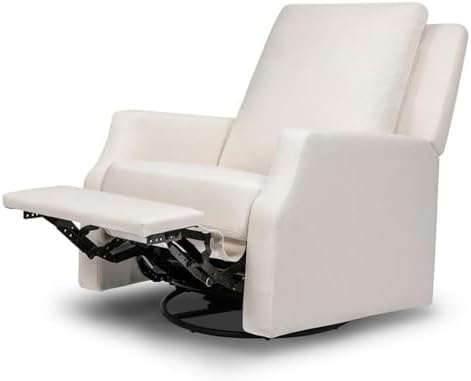 Namesake Crewe Glider Recliner Nursery Chair - GREENGUARD Gold & Certi-PUR US Certified Rocker Recliner - Glider Rocking Chair for Nursery & Living Room - Manual, 360° Swivel, Performance Cream