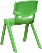 Flash Furniture 4 Pack Green Plastic Stackable School Chair with 12'' Seat Height