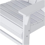 Costaelm Fire Pit Chairs, Outdoor Chair HDPE Adirondack Chair, Modern Patio Porch Chair, Front Porch Backyard Deck Outside Chairs, White