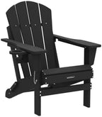 MUCHENGHY Folding Adirondack Chairs Patio Chairs Outdoor Adirondack Chair Weather Resistant Chair for Patio, Outside, Deck, Backyard, Fire Pit Chair, Campfire Chairs (Black)