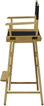 American Trails Extra-Wide Premium 30" Director's Chair Black Frame with Black Canvas, Bar Height