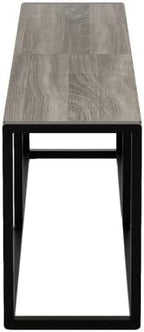 VINGLI 47.2 Inch Indoor Outdoor Bench, Charcoal Gray Dining & Patio Bench with Heavy Duty Metal Frame, Backless Seating Bench for Dining Room, Garden, Porch, Balcony & Entryway