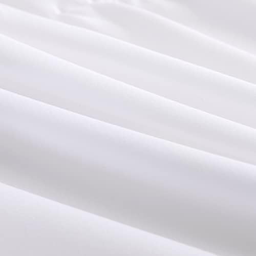 TSUTOMI Bed Skirt Queen Size Ruffled Bed Skirt with Split Corners, 14 Inch Drop Dust Ruffle Bed Skirts with Platform, Gathered Style, 100% Microfiber, White