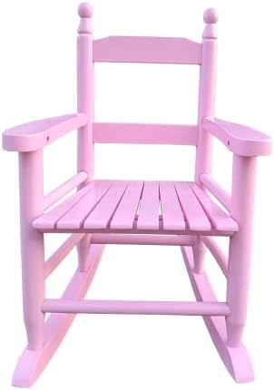 Modern Classic Toddler Rocker Chairs, Indoor & Outdoor Kids Rocking Chair for Children Ages 3-6, Solid Wood Children's Rocking Chair Suitable for Patio, Garden, Playroom, Balcony,Light Pink