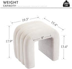 Multi-Functional Ottoman Stool, Footrest for Couch, Modern Vanity Stool for Make-up Room, Living Room and Entryway, Small Cute Footstool (White Chenille)