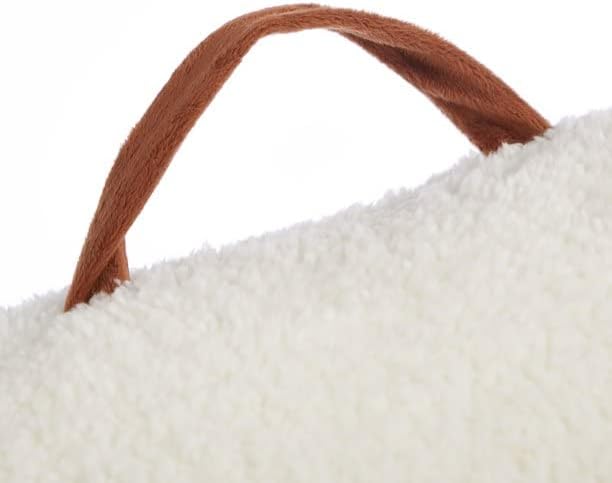 Dearfoams White and Red Lil Bear Sherpa Plush Bean Bag Chair with Novelty Ears Large