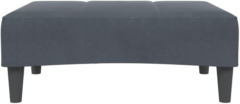 Dark Gray Velvet Footstool 30.3"x21.7"x12.2" - Cozy and Stable Plywood Frame Footrest for Sofa or Recliner, Compact Design for Living Room