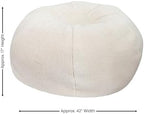 EMMA + OLIVER Denver Sherpa Bean Bag Chair, Classic Refillable Bean Bag Chair for Kids and Teens, Large, Natural