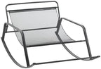 White Glider Rocking Chair for Nursery, Bonded Leather Upholstered Recliner with Extra Wide Seat, Modern Accent Lounge Armchair for Living Room Bedroom