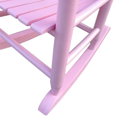 Modern Classic Toddler Rocker Chairs, Indoor & Outdoor Kids Rocking Chair for Children Ages 3-6, Solid Wood Children's Rocking Chair Suitable for Patio, Garden, Playroom, Balcony,Light Pink