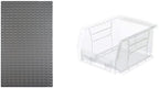 Akro-Mils 36"x61" Steel Wall Mount Louvered Panel with 24-Pack of 5 x4 x3 AkroBins Stackable Plastic Storage Bins (Clear), Organization Bundle for Garage, Workshop, Classroom