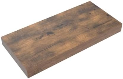 QEEIG Floating Shelves for Wall Bathroom Shelf Bedroom Kitchen Living Room Hanging Book Shelves Small Farmhouse Decor 16 inch Set of 3, Rustic Brown (015-BN3)