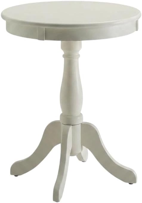Furnifact White, Accent Side Table, Wood Engineered Wood Construction, Durable Home Design, Warm Stylish Finish, Quality Build for Home