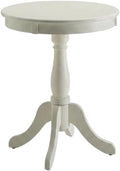 Furnifact White, Accent Side Table, Wood Engineered Wood Construction, Durable Home Design, Warm Stylish Finish, Quality Build for Home