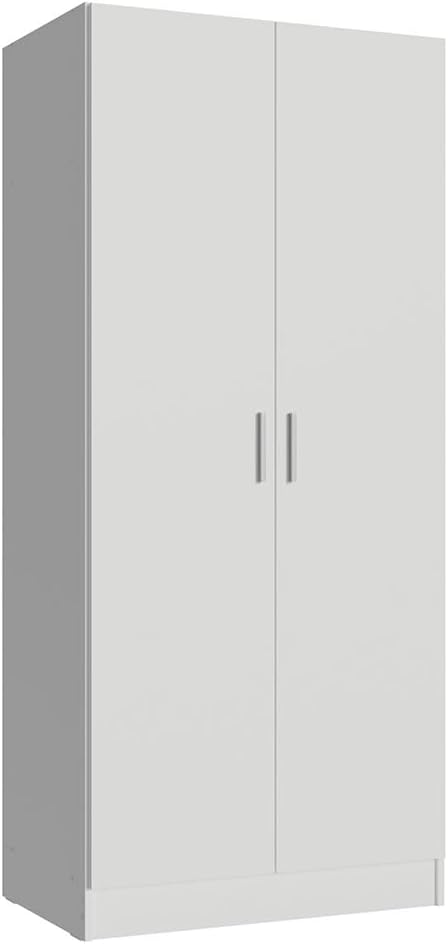 Madesa Kitchen Pantry Storage Cabinet with 2 Doors, Ample Shelf and Hanging Space 31 Inch Utility Armoire Organization Unit - White