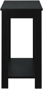 Furnifact Chairside End Table, Black Finish, Lower Shelf, MDF Material, Quick Easy Setup, Complement Any Existing Furnishings