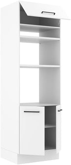 Madesa Hazel 2 Door Pantry Kitchen Storage Cabinet with Horizontal Door and 3 Shelves 89 Inch Wooden Organization Unit - White