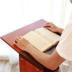 Prayer Bench Stool,Solid Wood Prayer Kneeler with Bench and Folding Table Top in Home,Church Prayer Table Chair Padded Kneeler Shelf for Kneeling at Home,Religious Gifts