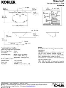 KOHLER K-2351-8-7 Cimarron Self-Rimming Bathroom Sink, Black Black