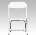 TentandTable Kids Folding Plastic Chair with Metal Frame, Lightweight Stackable Toddler Chairs for Classroom Table Desk Parties Events Weddings and Home Use, White Pack of 4 Chairs