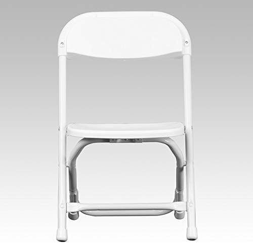 TentandTable Kids Folding Plastic Chair with Metal Frame, Lightweight Stackable Toddler Chairs for Classroom Table Desk Parties Events Weddings and Home Use, White Pack of 4 Chairs