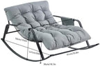 Extra Wide Upholstered Glider Rocking Recliner Chair, Modern Accent Chair with Technical Leather & Boucle Fabric for Living Room, Nursery & Bedroom