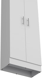 23.6" D*11.9" W*66.8" H Freestanding Kitchen Pantry with 4 Shelves, Double Door, Rectangular Storage Cabinet, Modern Minimalist, for Living Room, Dining Room, White