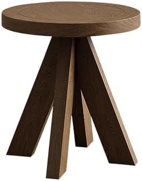 Modern Round Solid Wood Side Table Minimalist Accent End Table, Small Coffee Table for Living Room Bedroom Balcony Sofa Side Table