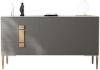 Entryway Cabinet Saddle Leather Rock Plate Dining Side Storage Cabinet Modern Bedroom Furniture Home Entrance Decoration Sideboard Storage Cabinet(180x40x85cm)