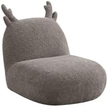 Fluffy Chenille Floor Chair Cute Deer Antler Floor Sofa Unique Animal Shaped Reading Bean Bag Chair for Bedroom and Playroom Decor