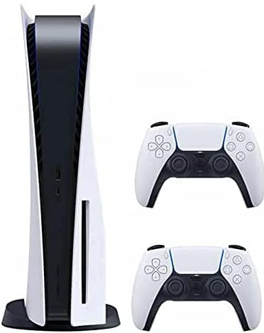 Playstation 5 Disc Version PS5 Console - Additional Controller, 4K-TV Gaming, 16GB GDDR6 RAM, 8K Output, WiFi 6. Ultra-High Speed 825GB SSD - U Deal (Renewed)