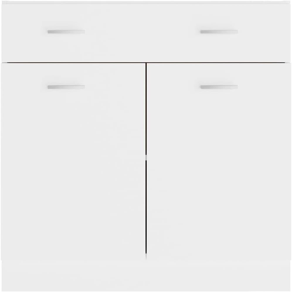 Drawer Bottom Cabinet Lyon White 31.5x18.1x32.1 Inches Engineered Wood Kitchen Storage Cabinet with One Drawer and Two Shelves