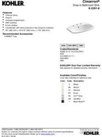 KOHLER K-2351-8-7 Cimarron Self-Rimming Bathroom Sink, Black Black