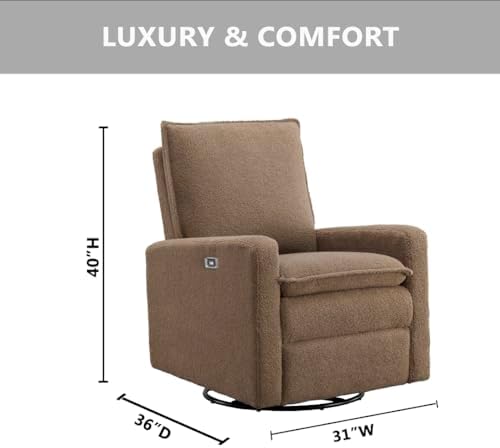 Oxford Baby Uptown Power Recliner/Glider, Teddy Brown