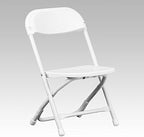 TentandTable Kids Folding Plastic Chair with Metal Frame, Lightweight Stackable Toddler Chairs for Classroom Table Desk Parties Events Weddings and Home Use, White Pack of 4 Chairs